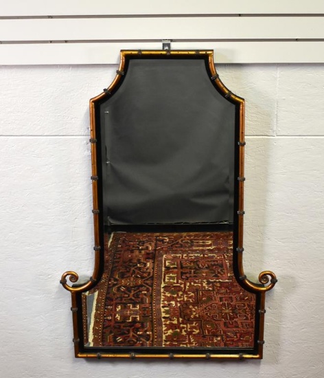 Gilt Metal Pagoda Form Bambooesque Himalaya Mirror