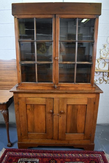 Handmade Early 19th C. Virginia Farmhouse Walnut Cupboard