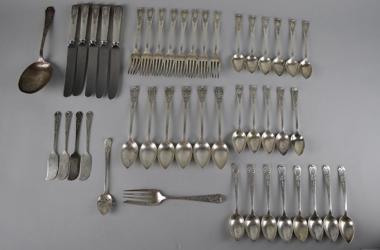 Whiting  “Madame Jumel” Sterling Silver 45 Piece Flatware Set, 1908
