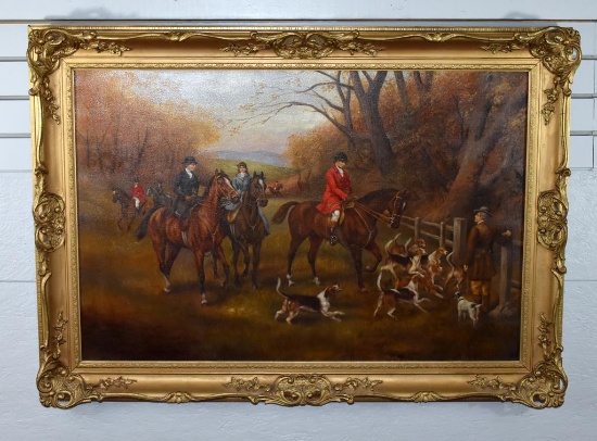R. Nippress (XX-XXI) Hunt Scene, Manner of Heywood Hardy, Oil on Canvas, Signed Lower Right