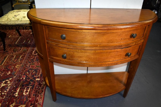 Contemporary Demilune Cherry Server Console Table