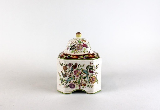 Asian Octagonal Porcelain Canister