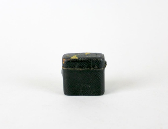 Old Leather Covered Match Box with Strike & Some Matches