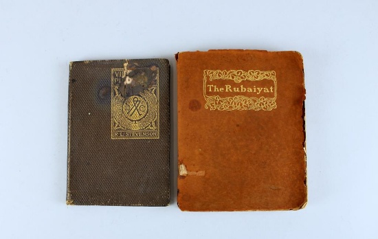 Two Antiquarian Leather Bound Vols: “The Rubaiyat” & “Virginibus Puerisque”
