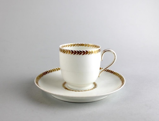Martin China Limoges Gilt Garland Edge Teacup & Saucer, France