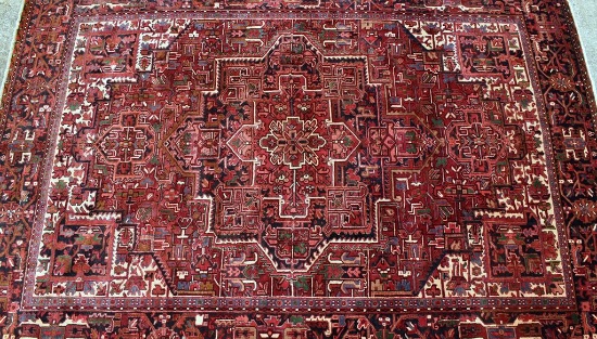 Ghandi Fine Persian Hand Knotted Heriz Wool  7' 10” x 10' 10" Rug, Iran
