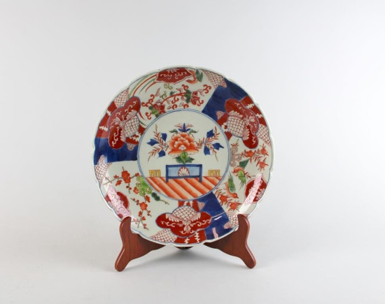 Antique Japanese Imari 10” Dish on Stand
