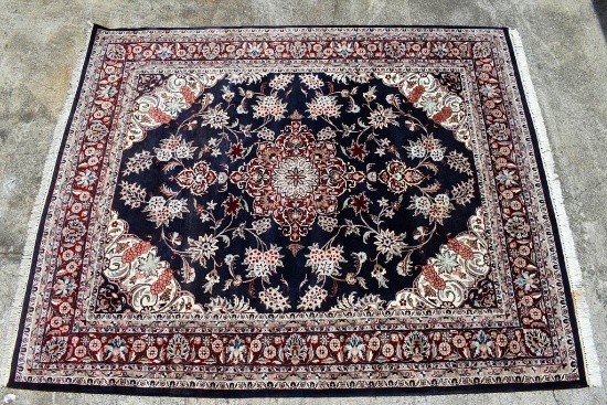 Indo-Persian Sarouk Hand-Knotted Wool 8' 1” x 10' Rug