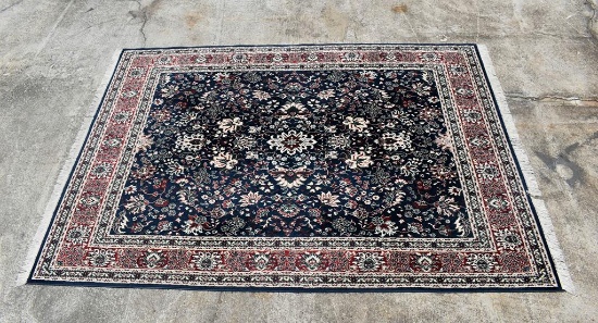 Magic Trademark Ishpahan Navy Blue Hand Tufted 8' x 11' 6” Rug