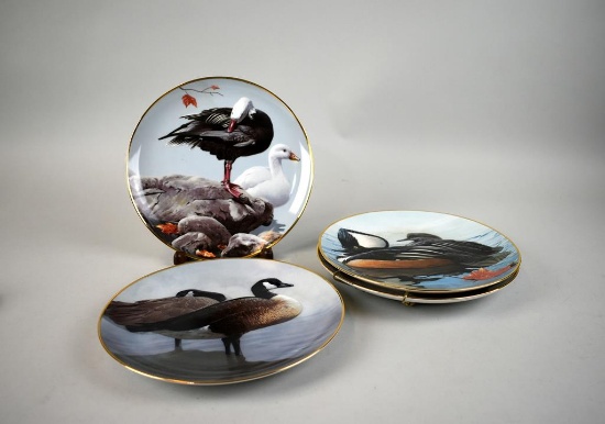 Lot of Four Rod Lawrence American Waterbirds Collector Plates, 1988