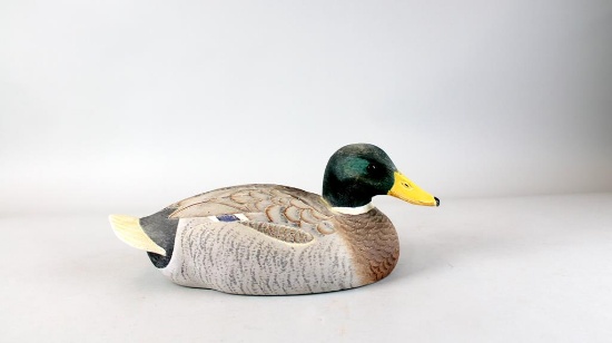 Old Carolina Decoy Company Carved Mallard Drake, Signed Joe Ravello and Spenser '83