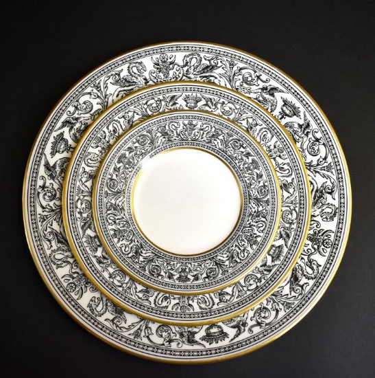 Wedgwood “Florentine” 32 Piece Bone China Dinnerware Set, England