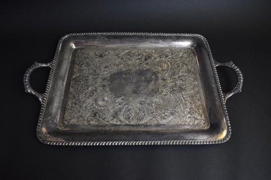 William Rogers Silver Plated Two-Handled Serving Tray
