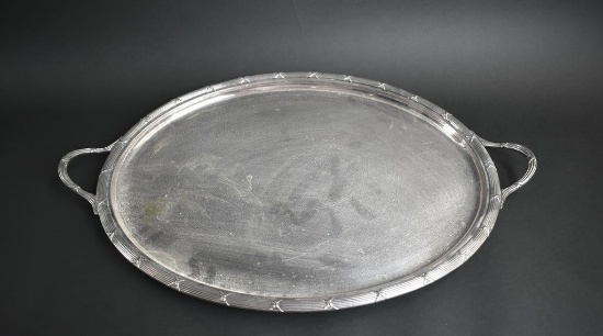 Drew & Sons Oval Silver Plated Two-Handled Serving Tray, England
