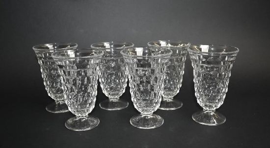 Six Fostoria American Footed Tumblers
