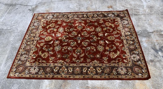Deeba Wool Rug Collection Hand-Tufted Red / Cocoa 8' x 10' Rug, India