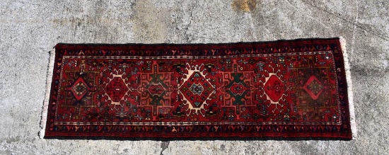 Vintage Persian Hand Knotted Wool 2' x 6' 6” Runner