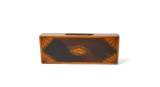 Antique Mahogany and Satinwood Inlay Matchbox Cover with Shell Motif, London, Ca. 1850