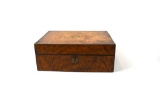 Antique Burl Walnut Writing Box with Writing Accessories, 19th C.