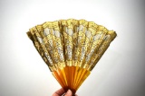 Antique Tortoise Shell and Silk Fan
