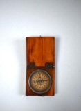 Antique Compass Set in Folding Wooden Case, Marked “FN”