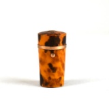 Antique Tortoise Shell Needle / Pin Cushion Box