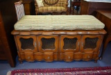 Vintage White Fine Furniture Walnut Blanket Chest, Grill Work Doors, Two Drawers, Mebane, NC