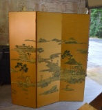 Vintage Chinoiserie Three Panel Screen