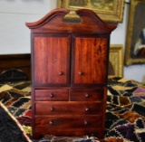 Contemporary Mahogany Miniature Highboy Armoire
