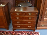 Vintage Baker Furniture Fine Chippendale Style Flame Mahogany Server Chest, Five Drawers