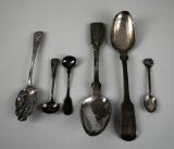 Lot of Six Miscellaneous British Sterling Silver Spoons