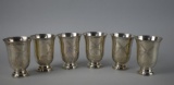 Six Dutch 800 Silver Mint Julep Cups with Windmill Engraving