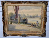 John Frank Swingler (British, 1850-1900) “Near Mort Lake” Watercolor, Signed Lower Left