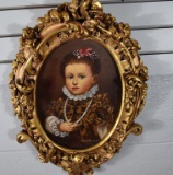 Ivan Nieperov (XX) Young Girl Portrait, Oil on Board, Signed Lower Right