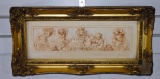 Emile A. Boisseau (France, 1842-1923), Bacchanalia,  Framed Marble Relief Frieze Panel, Paris, 1872