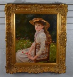 Jackson (XX) Portrait of Young Lady (Copy of “Lady Aesthetic” by EK Johnson), Oil on Canvas, Signed