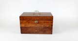 Vintage Cypress Box with Three Compartments