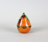 Pear Hand Painted Porcelain Limoges Trinket Box, Signed