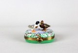 Mallard Pair Hand Painted Porcelain Limoges Trinket Box