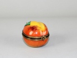 Peach Hand Painted Porcelain Limoges Trinket Box