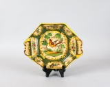 Meislman Imports Earthenware Dish (EG12) & Wooden Stand, Italy