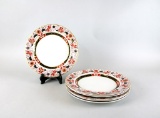 Six Ashworth Bros. Antique Imari Style Hand Painted Ironstone Dinner Plates, Staffordshire, England