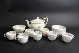 Antique Staffordshire China Sixteen Piece Tea Set, England
