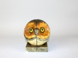 Pair of Hand Carved Alabaster Sculpture Owl Bookends, Italy