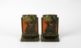 Pair of Pompeian Bronze “Meditation” Bookends 1925