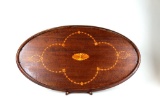 Inlaid Mahogany 24” Oval Tray