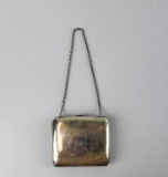 Miniature Monogrammed Silver Clutch Purse / Calling Card Case