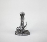 Antique Silver Plate Elephant at Tree Trunk Figural