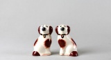 Pair of 2.75” Staffordshire Ware, Kent Spaniel Dogs