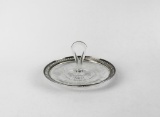 Silver & Etched Crystal 7.5” Tidbit Server